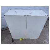 White metal storage cabinet