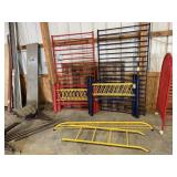 Red, blue, yellow metal bunk bed frame