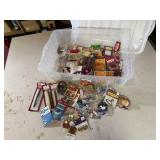 Tote of craft supplies, miniatures