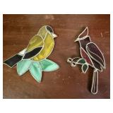 Bird stained glass pieces (2)