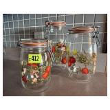 Vintage mushroom & vegetables canisters (3)