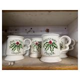 Vintage Christmas Cheer mugs (4)