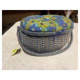Vintage sewing basket, contents included