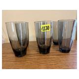 Smoky grey drinking glasses (6)