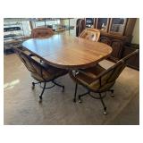 Vintage dining table, chairs (4)