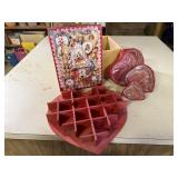 Valentine puzzle, heart curio, baskets