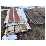 Panels of metal sheeting