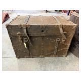Metal steamer trunk