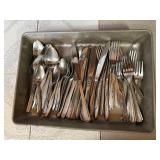 Cake pan of silverware