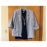 Bling blouse, vintage striped blazer
