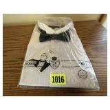 NOS tuxedo shirt, bow tie