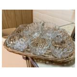 Wicker tray of punch cups