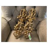 Vintage gold wall sconces (2)