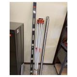 Transit level, ruler, tripod