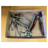 Battery post puller, wrench, snap ring pliers