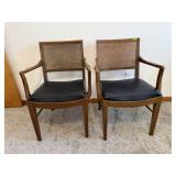 Caned back arm chairs (2)