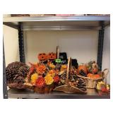 Fall decorations, baskets, florals