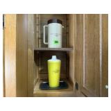 Dawson Elevator advertising pitcher, shaker,