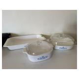 Corningware roasting pan, covered casserole dishes