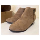 Khaki suede ankle boots