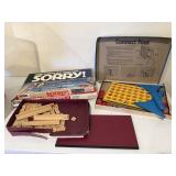 Board games, Sorry, Connect 4, Scrabble