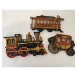 Homco train, trolley, stagecoach wall decor