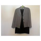 Suit jacket, black skirt