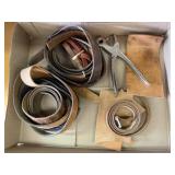 Leather belts, straps, leather hand punch