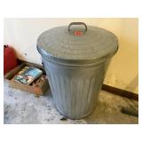 Galvanized trash can