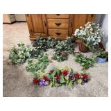 Silk flowers, greenery, candle rings, floral