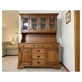 Young Republic maple 2 piece china hutch,