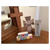 Religious lot, crosses, I Love Jesus blocks, I