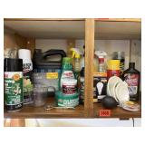 Shelf of consumables, cleaning, shop supplies,
