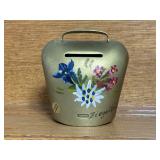 Handpainted Swiss cowbell bank