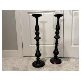 Black metal candlesticks (2)