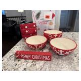 Hallmark Countdown to Christmas book, dishes, sign
