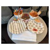 Happy Everyting fall dishes, towel