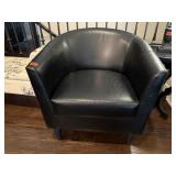Black barrel back arm chair