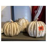 Distressed white pumpkins (3)