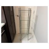 Chrome shelving unit,  no contents included