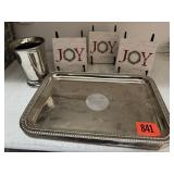 Silver trays, Joy coasters, easels, Starbucks cup