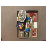 Mickey Mouse tins, miniature playing cards, PEZ