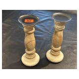 Wood candlesticks (2)