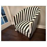 Striped barrel back arm chair