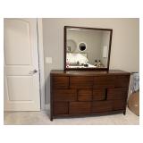 Dresser with attached mirror