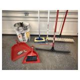 Push broom, squeegees, dustpans, hand broom