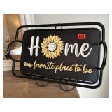 Home sunflower tray, wrought iron easel