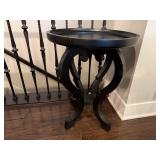 Round black side table