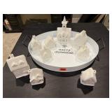 Merry Christmas tray, Christmas village
