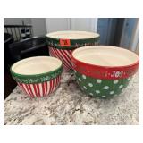 Christmas stacking bowls, 3 piece set